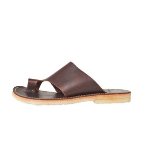 Black Brown Duckfeet Mando Men's Sandals | CTV7164FQ