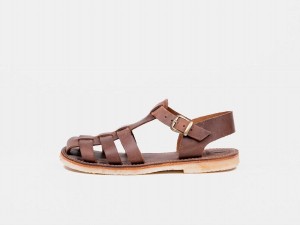 Dark Brown Duckfeet Ringkobing Men's Sandals | ZHA6442KV