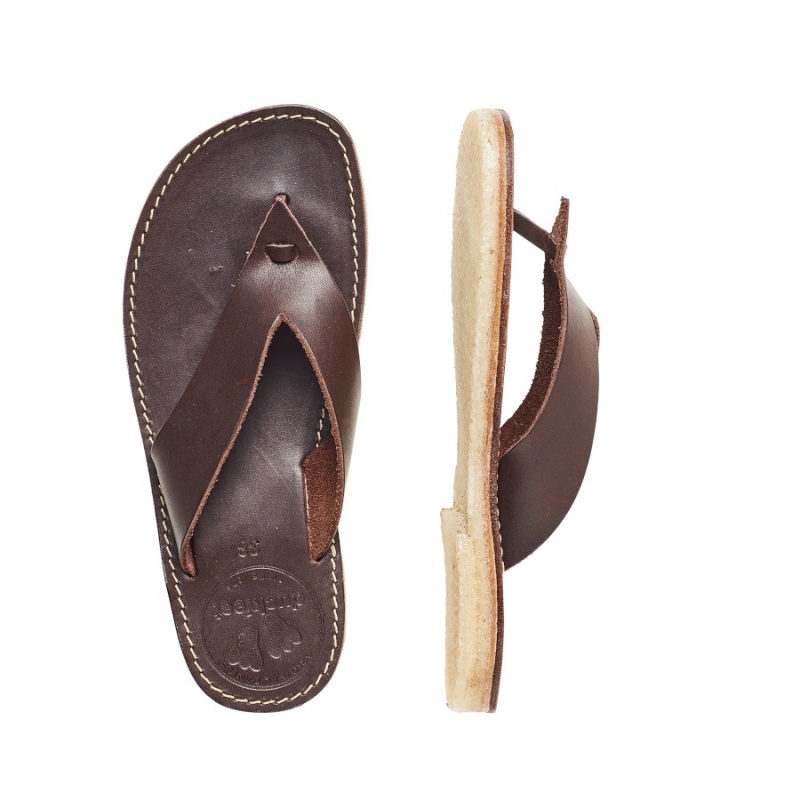 Black Brown Duckfeet Aero Men's Sandals | JYV9724QY