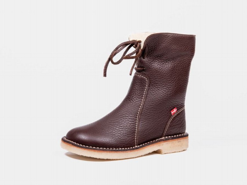 Black Brown Duckfeet Arhus Women's Boots | EDU2470UJ