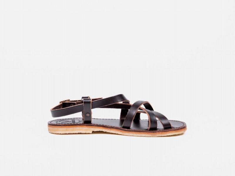 Black Brown Duckfeet Bornholm Women's Sandals | QTH7915FL