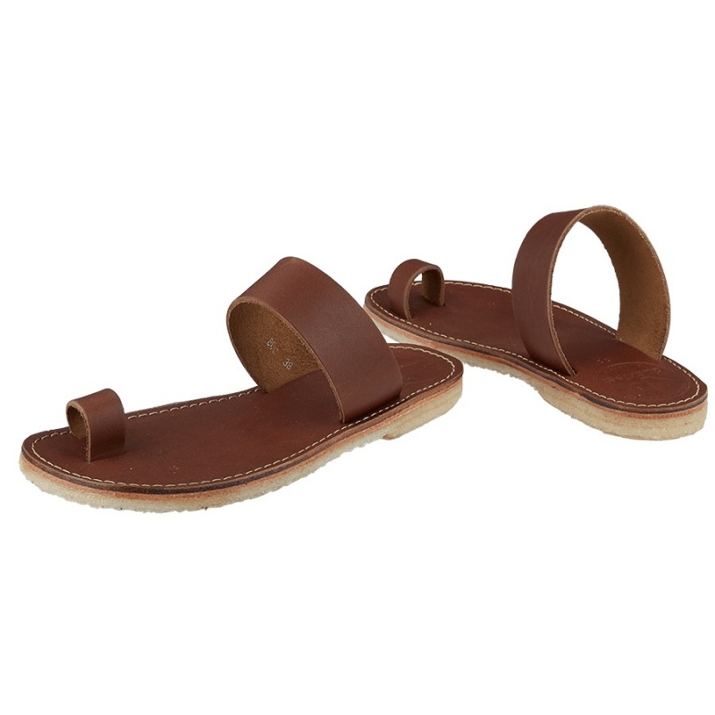 Black Brown Duckfeet Laeso Men's Sandals | VHE727NS