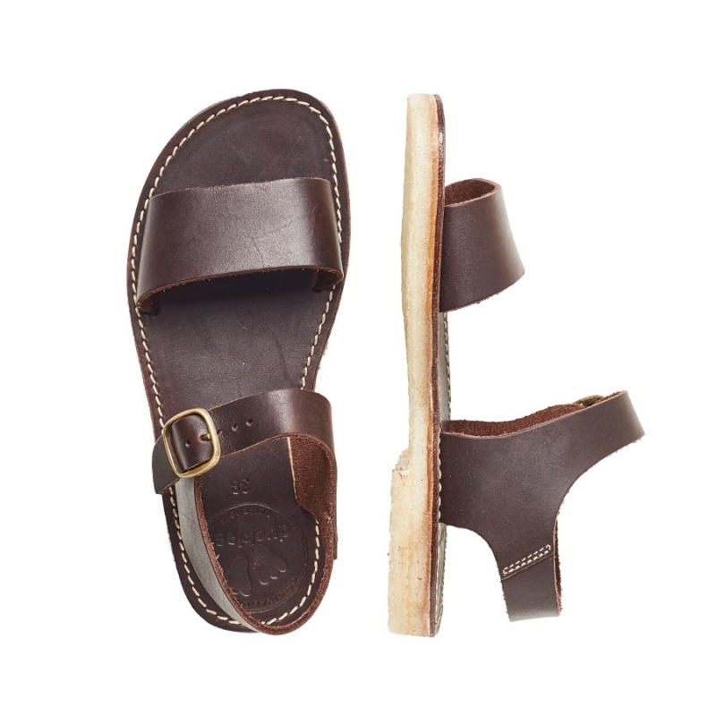 Black Brown Duckfeet Lokken Men's Sandals | GEQ3081XP