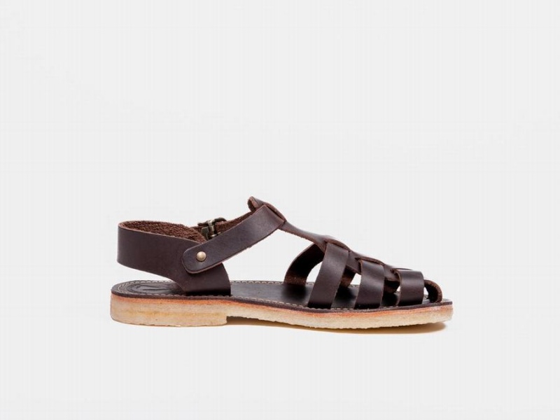 Black Brown Duckfeet Ringkobing Men's Sandals | RIO6289EB