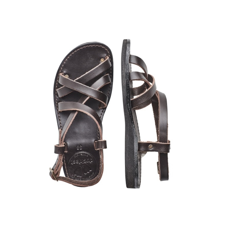 Black Brown Duckfeet Skagen Men's Sandals | ISN492AQ