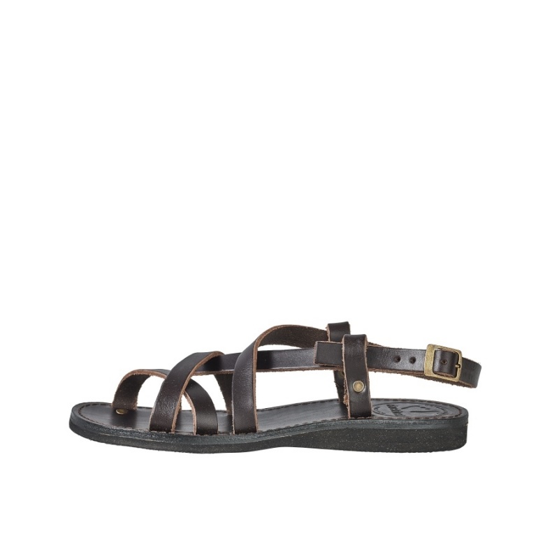 Black Brown Duckfeet Skagen Men\'s Sandals | ISN492AQ