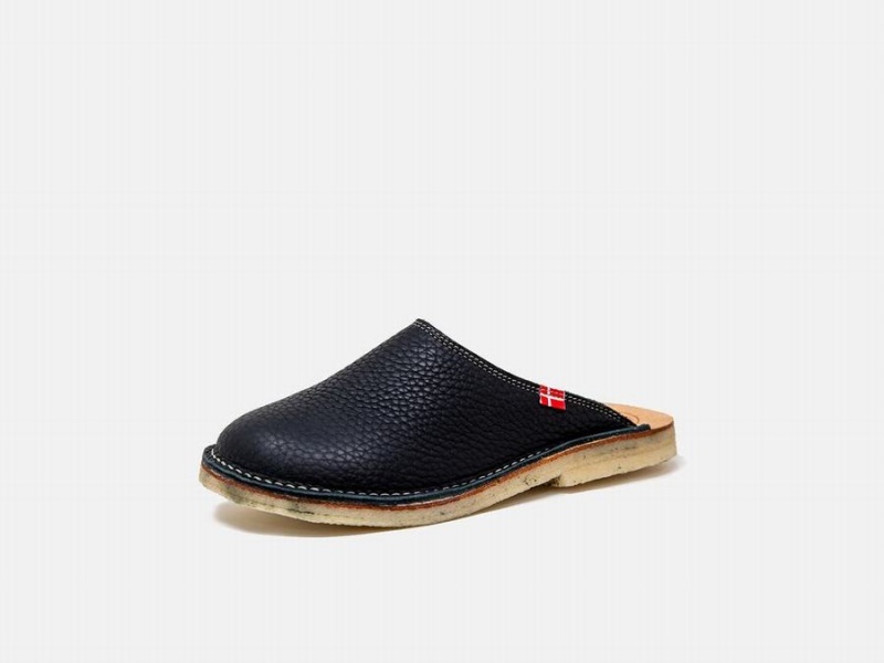 Black Duckfeet Klitmoller Men's Slippers | FKO1431IS