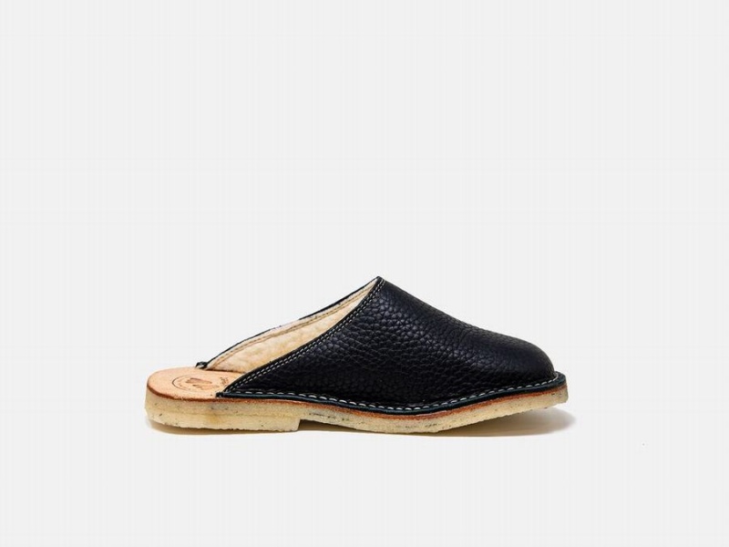 Black Duckfeet Klitmoller Men's Slippers | FKO1431IS