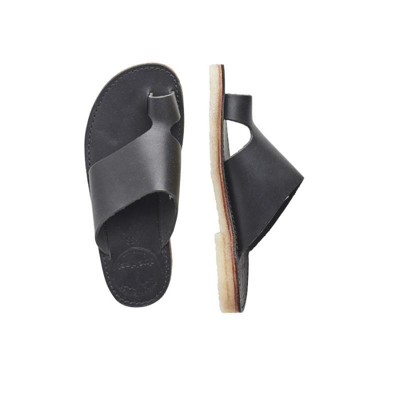 Black Duckfeet Mando Men's Sandals | RQM6997YX