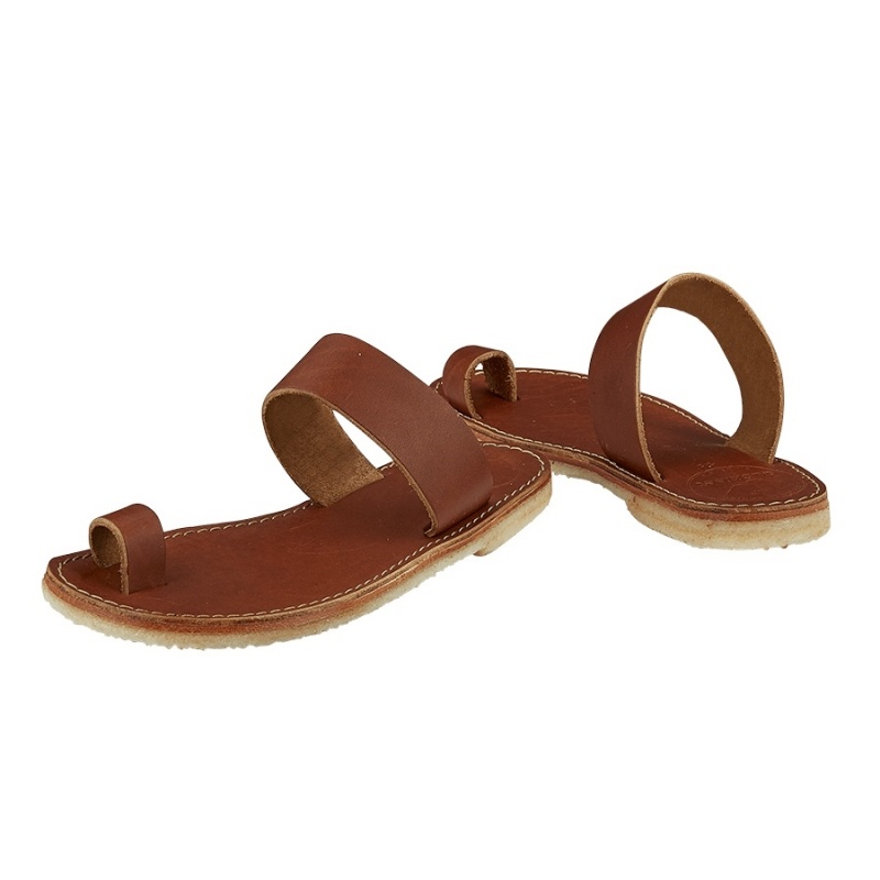 Brown Duckfeet Laeso Men's Sandals | QBQ272JY