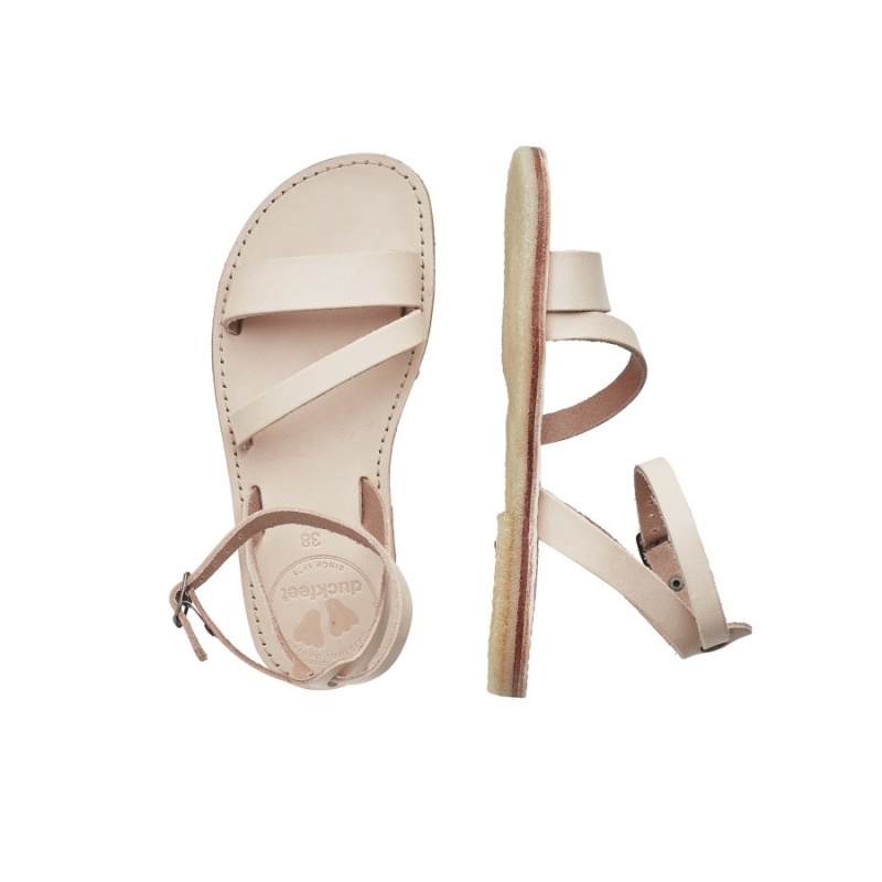 Cream White Duckfeet Skaerbaek Women's Sandals | IMK9478FQ