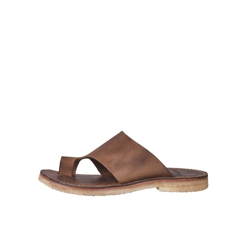 Dark Brown Duckfeet Mando Men\'s Sandals | KQA1860SR