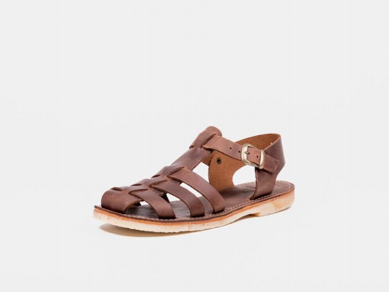 Dark Brown Duckfeet Ringkobing Men's Sandals | ZHA6442KV