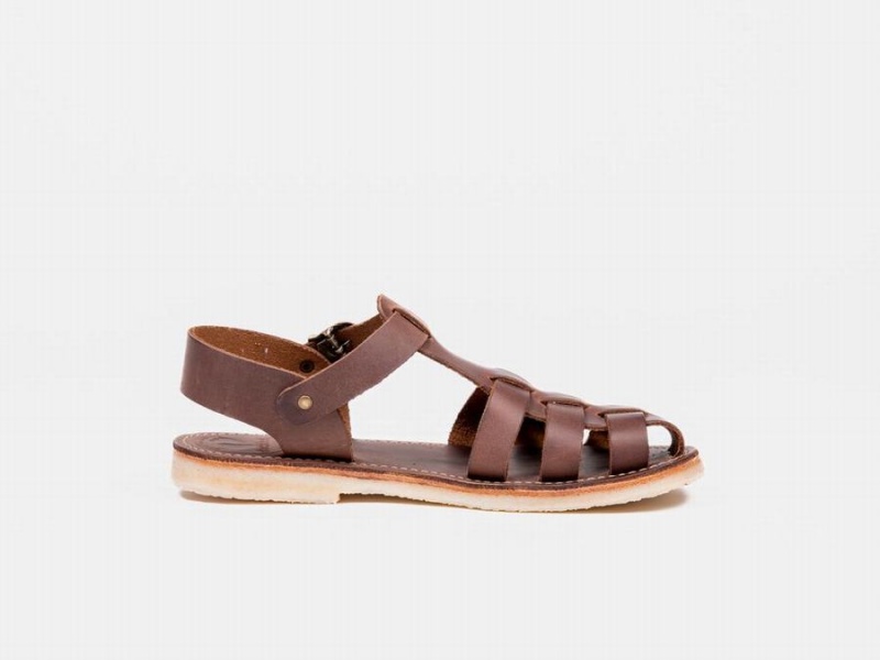 Dark Brown Duckfeet Ringkobing Men's Sandals | ZHA6442KV