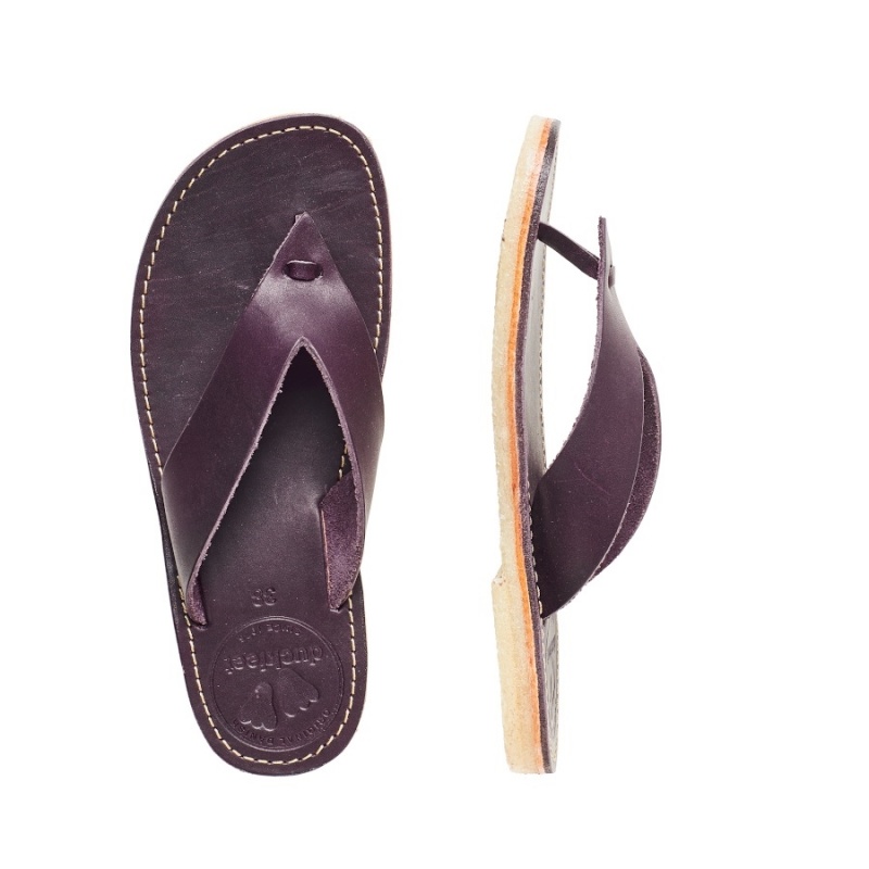 Dark Purple Duckfeet Aero Men's Sandals | NZU1883HK