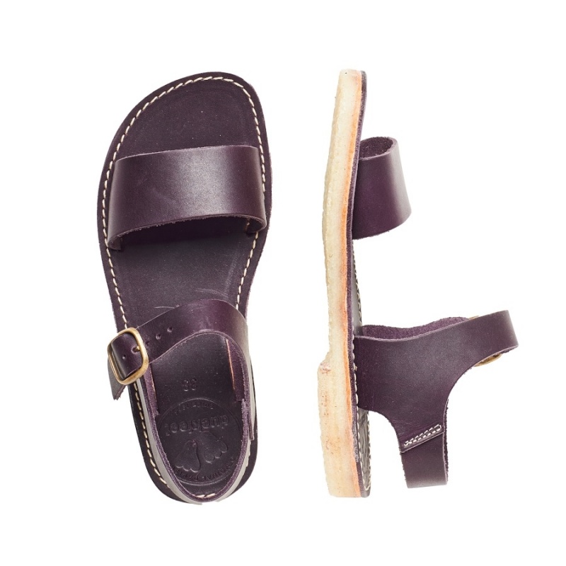 Dark Purple Duckfeet Lokken Women's Sandals | DWC92TC