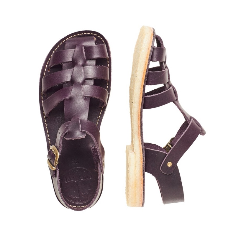 Dark Purple Duckfeet Ringkobing Men's Sandals | HXP1090HV