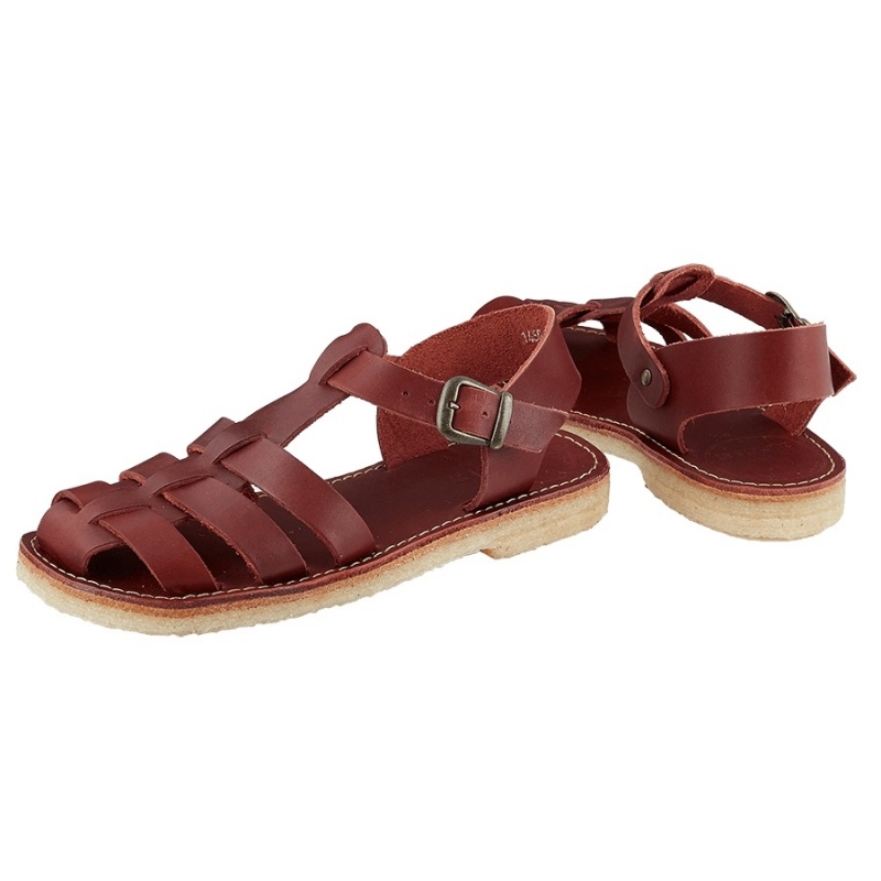 Red Brown Duckfeet Ringkobing Men's Sandals | NXA2796TY